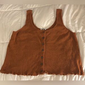 Madewell Brown Button-Up Terry Tank